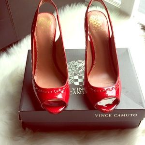 Vince Camuto Red Sally Open toe Heels Size 10M NIB